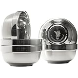 16 OZ Heat Insulated Double Walled Multipurpose Stainless Steel Bowls for Ice Cream, Cereal, Rice, Soup, Noodles, Salad, Kids Snacks, Prep Bowl for Healthy Meals, 5 Pieces per Pack