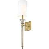 Z-Lite 1 Light Wall Sconce 804-1S-RB-WH, Brass