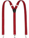 Warm Sunshine Men's Y-back Elastic Adjustable Solid Clip Suspenders