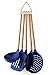 COOK With COLOR 5 Piece Navy Nylon Cooking Utensil Set on a Ring with Rose Gold Copper Handles