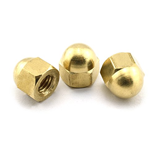 RuiLing 30pcs M6 Brass Hex Acorn Nuts Gold Hexagon Decorative Cap Nut
