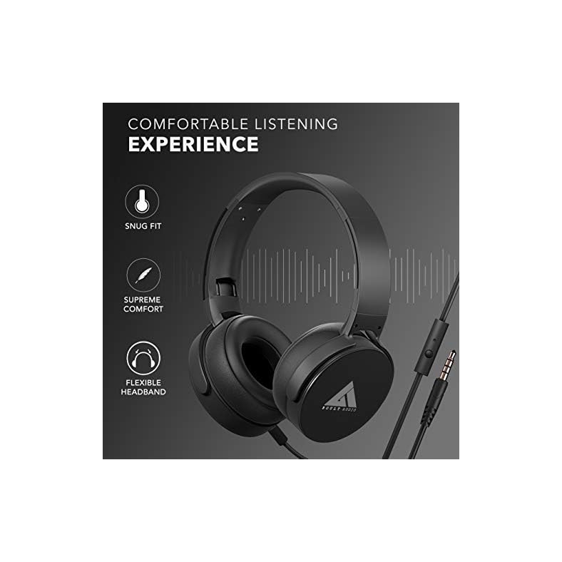 Boult Audio Bass Buds Q2 Lightweight Stereo Wired Over Ear Headphones