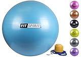 Fit Spirit Exercise Balance Fitness Yoga Ball with Air Pump Select from 55, 65, 75 CM - Choose Your Color