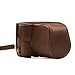 MegaGear Canon EOS M100, M200 (15-45mm) Ever Ready Leather Camera Case and Strap, with Battery Access - Dark Brown - MG1326