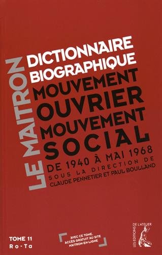 Dictionnaire biographique, mouvement ouvrier, mouvement social