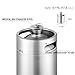 Lamtor 64 Ounce Mini Keg Style Growler Stainless Steel Barrel Holds Beer Double Handles, Silver, 2L