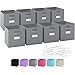 Royexe Fabric Storage Cubes for Cube Storage Organizer - 8 Pack Heavy Duty Storage Bins With Labels - 11 Inch Cube Storage Bin (Grey)