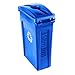 Rubbermaid Commercial Products Slim Jim Trash Can Lid Blue Waste Lid for Paper/Bottle/Can Compatible with Slim Jim 23 Gallon Recycling Container