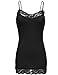 Luna Flower Women's Adjustable Bottom Lace Long Cotton Cami Tops