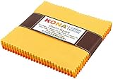 Studio RK Kona Cotton Solids Citrus Burst Charm Squares 42 5-inch Squares Charm Pack Robert Kaufman Fabrics CHS-342-42