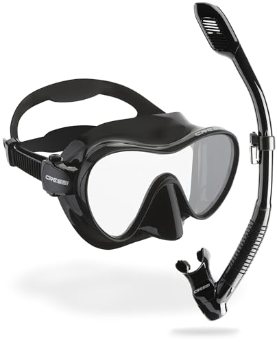 CRESSI F1 Frameless Mask F1 or Combo Set Frameless Mask + Snorkel Dry for Diving and Snorkelling, One Size, Unisex
