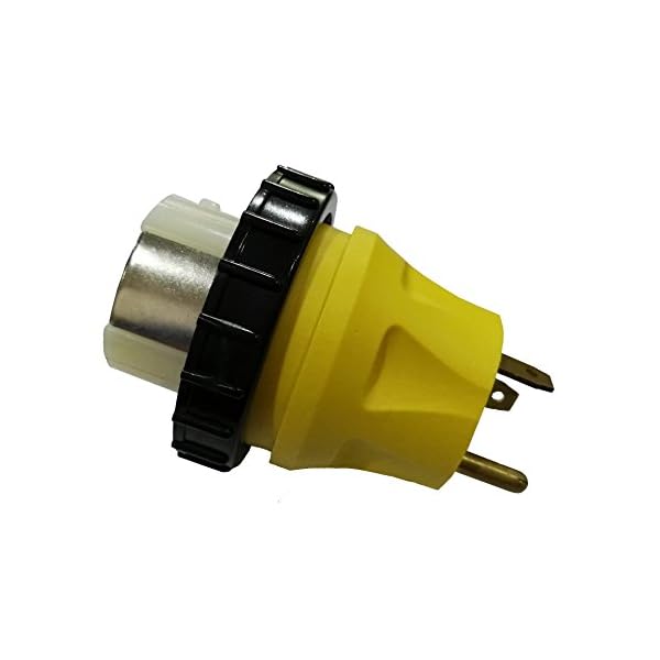 Parkworld-691722-Shore-Power-Adapter-RV-30A-TT-30P-male-to-Marine-50A-SS2-50R-female-two-hots-bridged-with-locking-ring