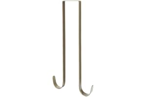 BNYZWOT 12 Inches Over The Door Bronze Metal Double Wreath Hanger - Holds 2 Wreaths with This 2 Sided Hanger - Premium Sturdy Metal Bronze