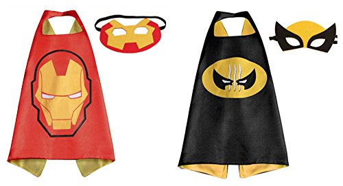 2 Capes, and 2 Masks Ironman & Wolverine Costumes In Gift Box from Outlander