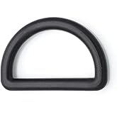 CRAFTMEMORE 10 pcs Plastic D-Ring Quality Black D Rings Loop for Belts Bags Purse Handle Craft Street Style JIND (1 Inch)