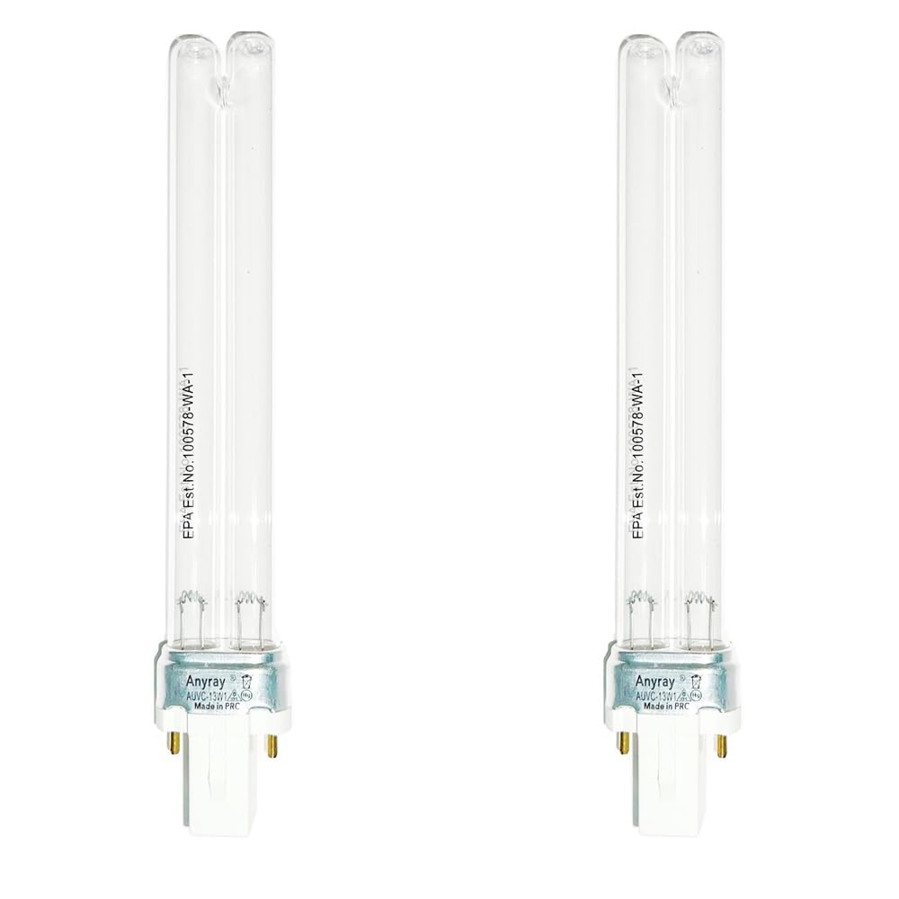 Anyray 2-Pack 13W UV-C Germicidal Bulbs | G23 Base for Air & Surface Disinfection
