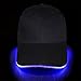 JIGUOOR LED Hat Light Up Baseball Cap Flash Glow Party Hat Rave Accessories for Festival Club Stage Hip-hop Performance (Battery Powered, Blue)