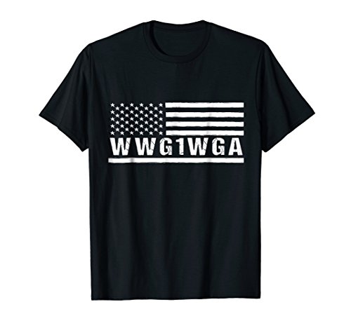 USA Flag Q-anon Where We Go One We Go All WWG1WGA T-Shirt