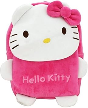Frantic Presents Hello Kitty Velvet Bags for School/Nursery/Picnic/Carry/Travelling in Pink and White Color