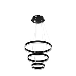 Viruhaka Modern LED Pendant Light, Black Circular