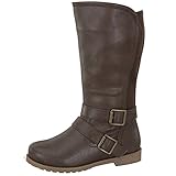Lucky Top Girls Katie 28 Riding Flat Boots with Double Buckle Accent