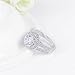FENDINA 925 Sterling Silver Round Split Shank Bridal Engagement Rings for Women