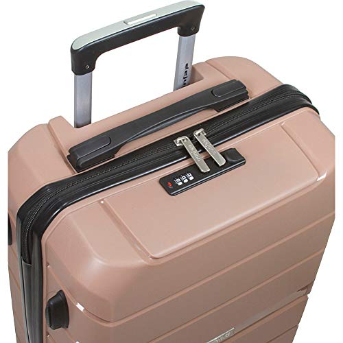 Dejuno Ark 3Piece Lightweight Hardside Spinner Luggage Set, Purple