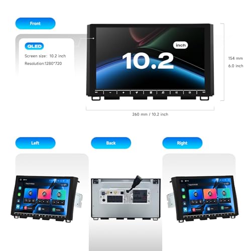 Head Unit for Toyota Tundra 2014-2021 Upgrades 10.2" QLED Screen, with Wireless Carplay & Android Auto, Android 13 Radio, DTS, Plug & Play Stereo, GPS Navigation (8GB+256GB)