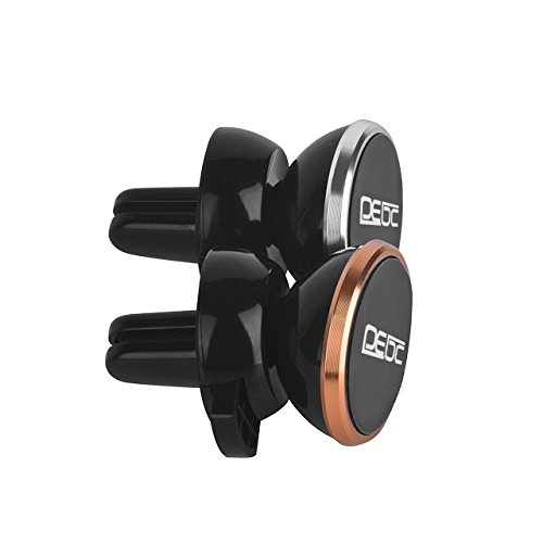 2 Pack Air Vent Cell Phone Holders Magnetic For Car Strong Magnetic Phone Car Mounts Vent Clips Gold Silver, Round Rotatable Universal Fit iPhone 5C 6 6S 7 Plus Samsung Galaxy S7 Edge HTC NEXUS