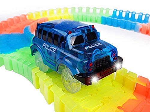 [4-Pack] Track Replacement Race Cars Toy | Train Cars w/ 5 LED Lights | Glow in The Dark | for Independent & Track Play | Track Accessories Compatible with Most Tracks for Boys and Girls - Thumbnail 3