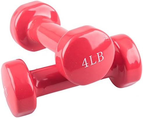 Faswin Deluxe Vinyl Dumbbells, 4-Pound, Set of 2
