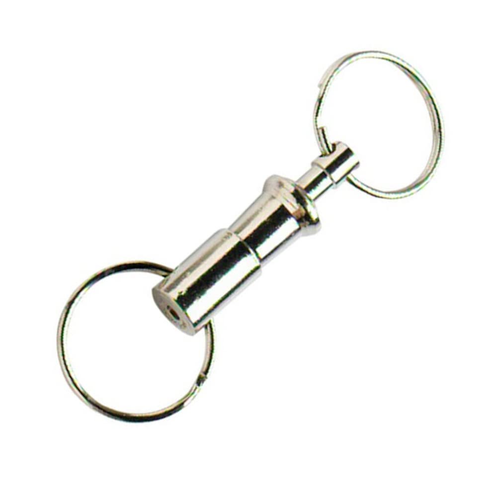 Merriway BH01849 (2 Pcs) Pull Apart Detachable Key Ring, Nickel Plated Overall Dimensions 80 25mm - Pack of 2 Pieces