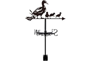SUPERDANT Weathervane Duck Wind Vane Weathercock Metal Weather Vane for Garden Farmhouse Decorative Outdoor Wind Measuring Tool Wind Direction Indicator Iron Weather Vanes for Yard Barn Sheds