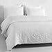 DuShow White Duvet Cover King Size,3 Pieces Seersucker Duvet Cover Set,Soft Breathable Washed Microfiber Bedding Set,Textured Duvet Cover with Zipper Closure for All Season