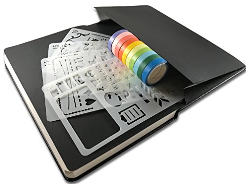 Bullet journal kit (+ 10 washi tape & 4 stencils) …