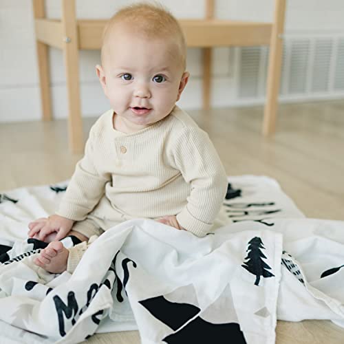 Pondering Pine Organic Baby Monthly Milestone Blanket Boy Baby Bear