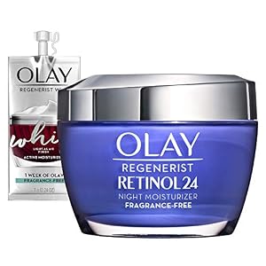 Olay Regenerist Retinol Moisturizer, Retinol 24 Night Face Cream, 1.7 Oz + Whip Face Moisturizer Travel/Trial Size Gift…