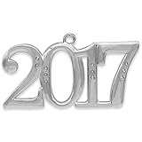 Romantic Font 2017 Annual Year Harvey Lewis™ Silver-plated Letter Ornament - Made with 11 Swarovski® Element