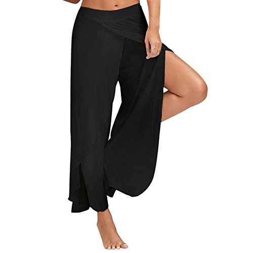 CieKen 2018 Hot Sale Women's Soft Wide Leg Pants Yoga Long Baggy Sports Workout Dancing Trousers (Black, 5X-Large)