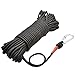 HomTop Magnet Fishing Rope with Carabiner - All Purpose Nylon High Strengte Cord Safety Rope - 65 Feet - Diameter 6mm - Approximately 1/4