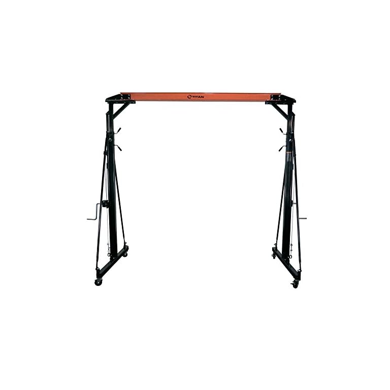 Titan Attachments 0.5 Ton Telescoping Gantry Crane, Portable Shop Lift