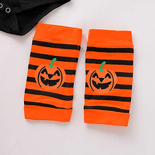 image for MIS1950s Kids Girls Outfits Pumpkin Print Baby Costume Romper Tulle Sk