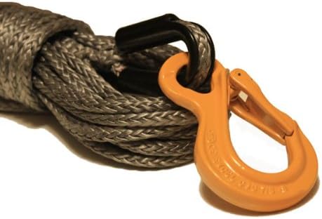 Synthetic Winch Rope - 7/16" x 100' (21,000 lbs)' with Sling Hook (Granite Grey)