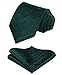 HISDERN Plaid Tie Handkerchief Woven Classic Stripe Men's Necktie & Pocket Square Set