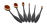 LALANG 6pcs Toothbrush Blending Brush Oval Foundation Powder Contour Makeup Brushes