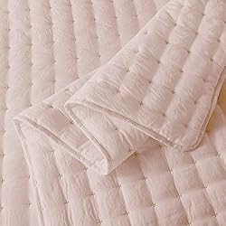 WDCOZY Pink King Size Quilt Bedding Sets with