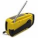 iRonsnow Upgraded Version IS-088U+ Dynamo Solar Hand Crank Self Powered AM/FM/NOAA Weather Radio with LED Flashlight and 1000mAh Emergency Power Bank (Yellow)