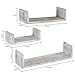 MyGift Rustic Wood U Shaped Floating Shelves - Wall Mounted Office, Kitchen, Living Room Display Shelf, Set of 3, Brown
