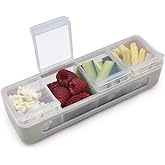 melii Snackle Box – 4 Separate Compartments with Lids, Divided Snack Container, Food Storage for Kids and Adults, Arts & Craf