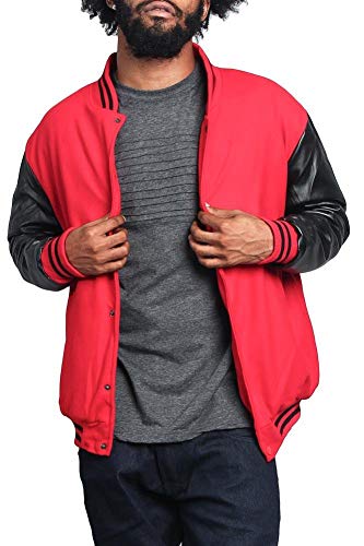 G-Style USA Letterman Varsity Jacket VJ100A - RED/Black - Small